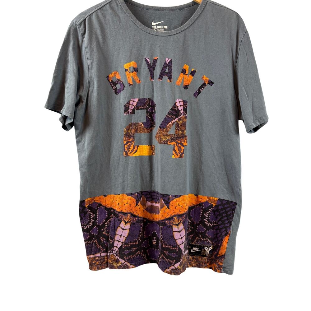 Nike Kobe Bryant Black Mamba Snakeskin Gray Blue Tee T-Shirt LG NBA Streetwear